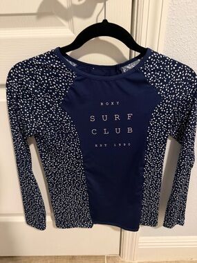 Roxy Navy Blue Surf Club Long Sleeve Rash Guard